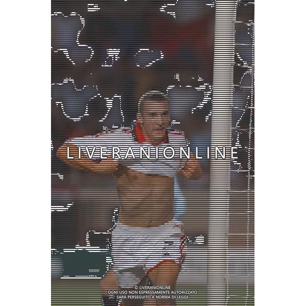 MONTECARLO MONACO 29-08-2003 MILAN - PORTO SUPERCOPPA EUROPEA NELLA FOTO: ANDRYI SHEVCHENKO ESULTA DOPO IL GOL* AGENZIA ALDO LIVERANI