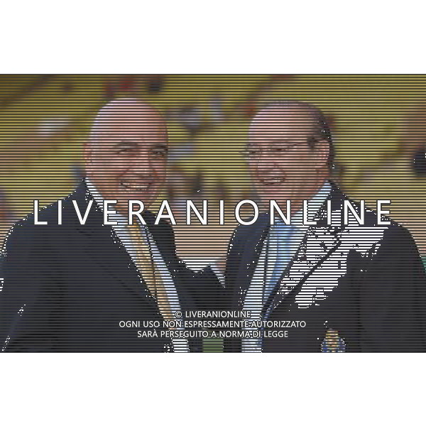MONTECARLO MONACO 29-08-2003 MILAN - PORTO SUPERCOPPA EUROPEA NELLA FOTO: ADRIANO GALLIANI CON IL PRESIDENTE DEL PORTO JORGE NUNO PINTO DA COSTA* AGENZIA ALDO LIVERANI
