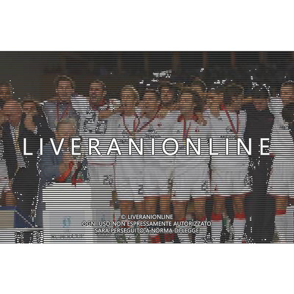 MONTECARLO MONACO 29-08-2003 MILAN - PORTO SUPERCOPPA EUROPEA NELLA FOTO: I FESTEGGIAMENTI PER LA PREMIAZIONE* AGENZIA ALDO LIVERANI