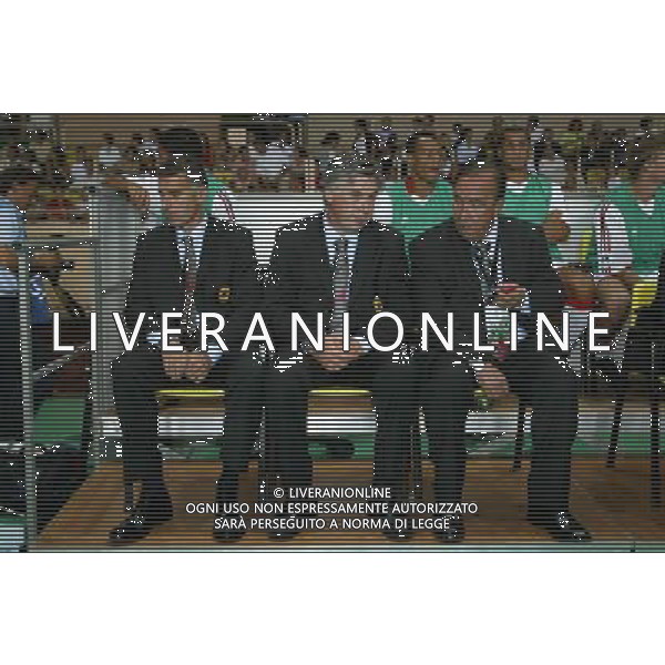 MILAN-PORTO SUPERCOPPA EUROPEA 29/08/2003 NELLA FOTO TASSOTTI MAURO- ANCELOTTI CARLO-RAMACCIONI SILVANO FOTO NERI BAGNAI-AGENZIA ALDO LIVERANI