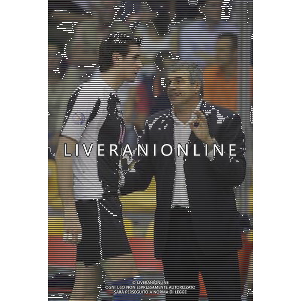 MILANO PALALIDO 24/9/2006 CAMPIONATO ITALIANO DI VOLLEY MASCHILE SERIE A2 SPARKLING VOLLEY MILANO-TISCALI CAGLIARI NELLA FOTO L\' ALLENATORE DANIELE RICCI E IBAN PEREZ FOTO ROMANO/AG ALDO LIVERANI
