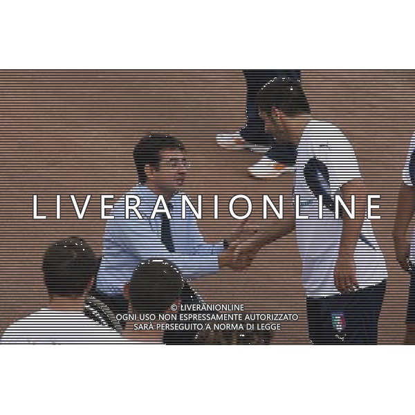 Centro Tecnico Federale di Coverciano 02/10/2006 Raduno e Allenamento della Nazionale Italiana nella foto Luca Pancalli Presidente FIGC con i giocatori ph gianni nucci/ag. Aldo Liverani