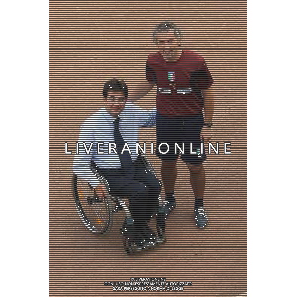 Centro Tecnico Federale di Coverciano 02/10/2006 Raduno e Allenamento della Nazionale Italiana nella foto Luca Pancalli Presidente FIGC con Roberto Donadoni ph gianni nucci/ag. Aldo Liverani