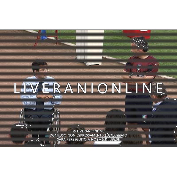 Centro Tecnico Federale di Coverciano 02/10/2006 Raduno e Allenamento della Nazionale Italiana nella foto Luca Pancalli Presidente FIGC con Roberto Donadoni ph gianni nucci/ag. Aldo Liverani