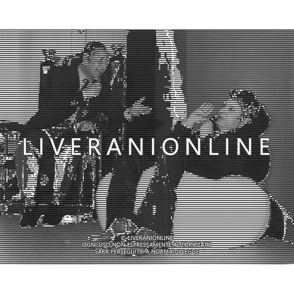 ARCHIVIO GIOVANNI LIVERANI NELLA FOTO PAOLO VILLAGGIO CON GIANNI AGUS AGENZIA ALDO LIVERANI