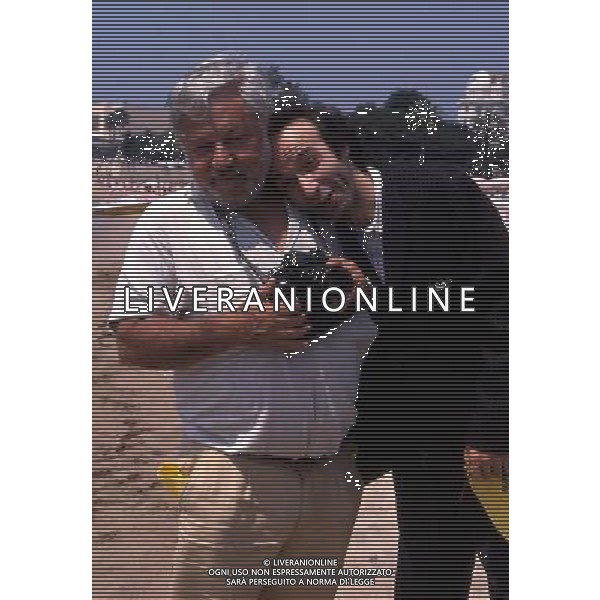ARCHIVIO GIOVANNI LIVERANI NELLA FOTO PAOLO VILLAGGIO CON roberto benigni AGENZIA ALDO LIVERANI
