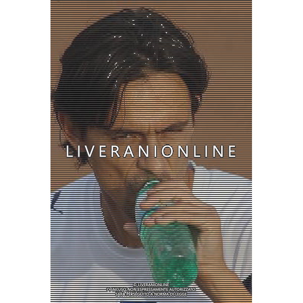 Centro Sportivo Coverciano 02/10/2006 Allenamento della nazionale italiana nella foto filippo inzaghi si disseta ph gianni nucci/ag. aldo liverani