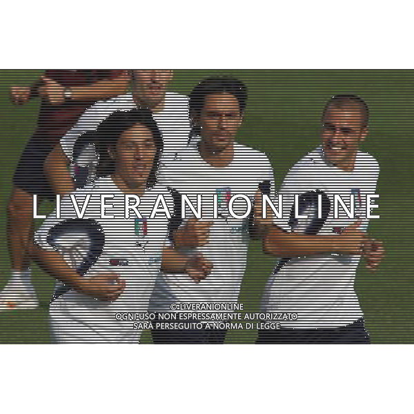 Centro Sportivo Coverciano 02/10/2006 Allenamento della nazionale italiana nella foto mauro camoranesi con filippo inzaghi e fabio cannavaro ph gianni nucci/ag. aldo liverani