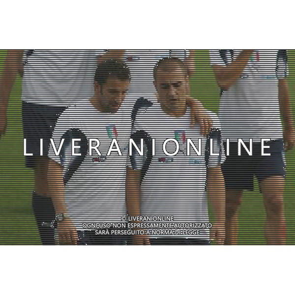 Centro Sportivo Coverciano 02/10/2006 Allenamento della nazionale italiana nella foto alessandro del piero con fabio cannavaro ph gianni nucci/ag. aldo liverani
