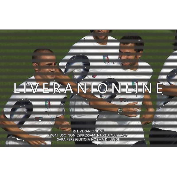 Centro Sportivo Coverciano 02/10/2006 Allenamento della nazionale italiana nella foto alessandro del piero con fabio cannavaro ph gianni nucci/ag. aldo liverani