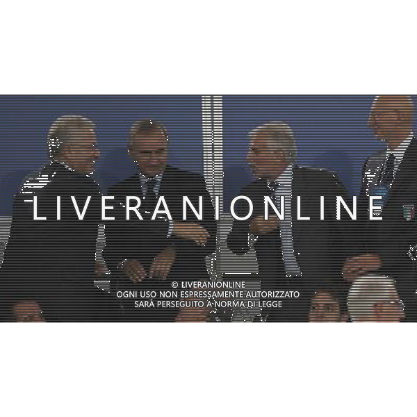 Italia - Ucraina Qualificazioni europei 2008 - Roma 07/10/2006 nella foto antonio matarrese con gianni petrucci e luigi agnolin in tribuna ph andry/ag. aldo liverani