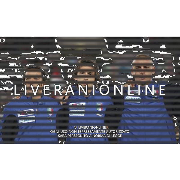 Roma - 07 / 10 / 2006 - Stadio \'Olimpico\' - Qualificazioni EURO 2008 - Italia Vs Ucraina (2-0) - NELLA FOTO Del Piero Pirlo e De Rossi durante l\'inno FOTO CORRADETTI-AGENZIA ALDO LIVERANI