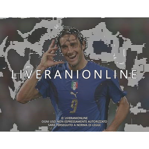 Roma - 07 / 10 / 2006 - Stadio \'Olimpico\' - Qualificazioni EURO 2008 - Italia Vs Ucraina (2-0) - NELLA FOTO Toni esulta dopo il gol FOTO CORRADETTI-AGENZIA ALDO LIVERANI