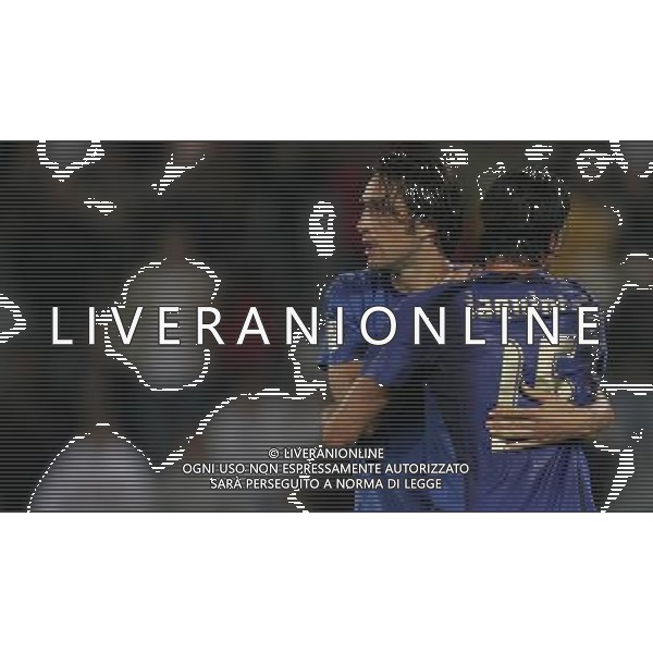 Roma 7 ottobre 2006 Italia - Ucraina qualificazioni Euro 2008 nella foto: Toni Luca esulta con Iaquinta Vincenzo foto Andry / Ag. Aldo Liverani