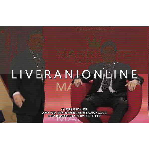 MILANO 18/10/2006 STUDI TELEVISIVI LA 7 MARKETTE NELLA FOTO PIERO CHIAMBRETTI ED URBANO CAIRO FOTO ROMANO/AG ALDO LIVERANI