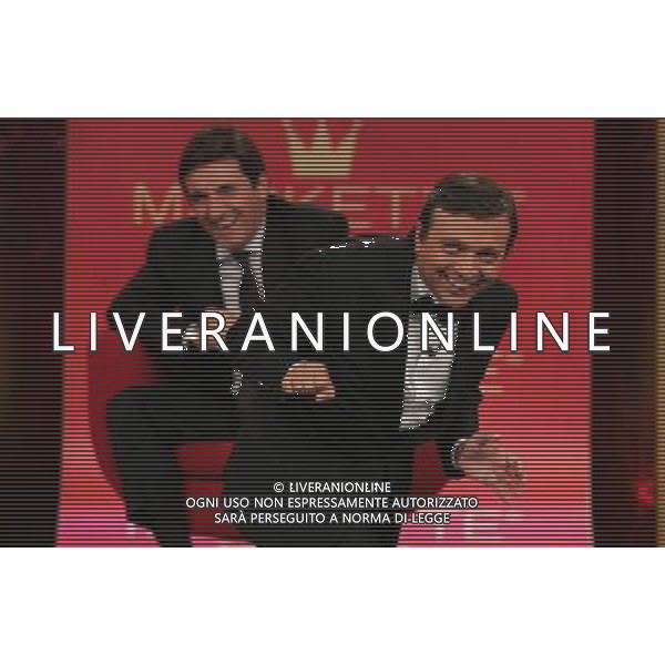 MILANO 18/10/2006 STUDI TELEVISIVI LA 7 MARKETTE NELLA FOTO PIERO CHIAMBRETTI ED URBANO CAIRO FOTO ROMANO/AG ALDO LIVERANI