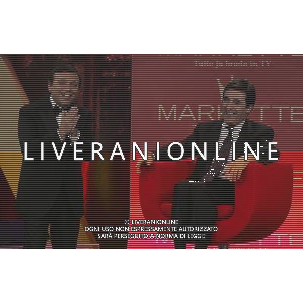 MILANO 18/10/2006 STUDI TELEVISIVI LA 7 MARKETTE NELLA FOTO PIERO CHIAMBRETTI ED URBANO CAIRO FOTO ROMANO/AG ALDO LIVERANI