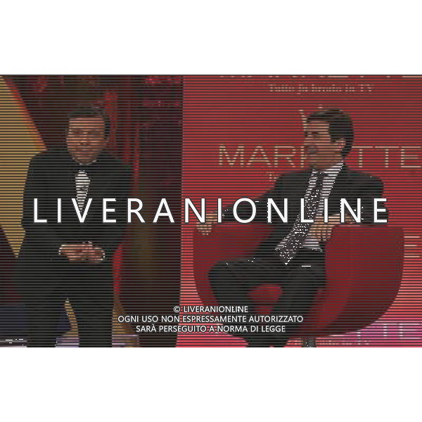 MILANO 18/10/2006 STUDI TELEVISIVI LA 7 MARKETTE NELLA FOTO PIERO CHIAMBRETTI ED URBANO CAIRO FOTO ROMANO/AG ALDO LIVERANI