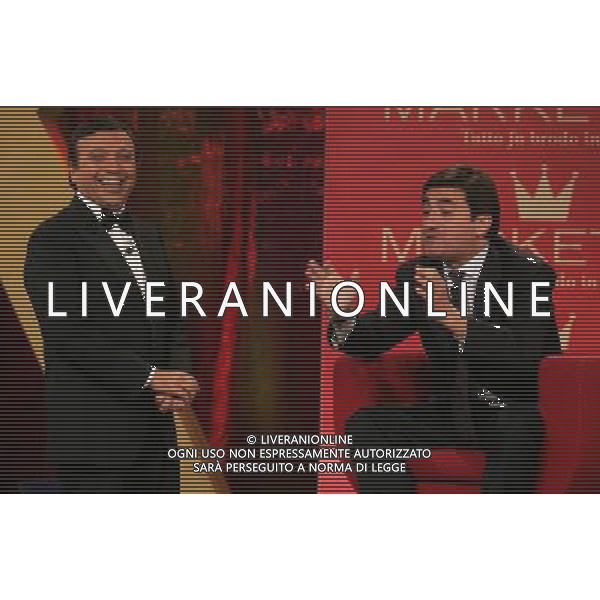 MILANO 18/10/2006 STUDI TELEVISIVI LA 7 MARKETTE NELLA FOTO PIERO CHIAMBRETTI ED URBANO CAIRO FOTO ROMANO/AG ALDO LIVERANI