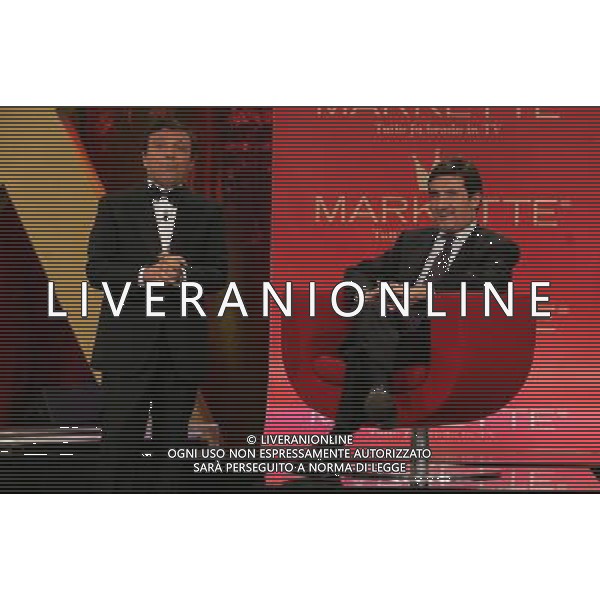 MILANO 18/10/2006 STUDI TELEVISIVI LA 7 MARKETTE NELLA FOTO PIERO CHIAMBRETTI ED URBANO CAIRO FOTO ROMANO/AG ALDO LIVERANI