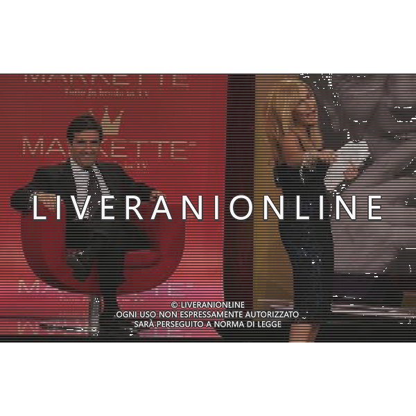 MILANO 18/10/2006 STUDI TELEVISIVI LA 7 MARKETTE NELLA FOTO URBANO CAIRO E Germani Gabriella LA IMITATRICE DI SIMONA VENTURA FOTO ROMANO/AG ALDO LIVERANI