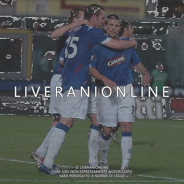 LIVORNO, 19 OTTOBRE 2006 CALCIO COPPA UEFA LIVORNO-GLASGOW RANGER NELLA FOTO:ESULTANZA 0 2 FOTO:A.BIZZI\A.LIVERANI