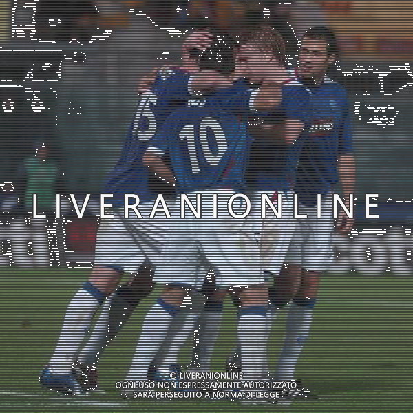 LIVORNO, 19 OTTOBRE 2006 CALCIO COPPA UEFA LIVORNO-GLASGOW RANGER NELLA FOTO:ESULTANZA 0 2 FOTO:A.BIZZI\A.LIVERANI