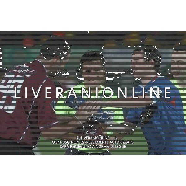 LIVORNO,19 OTTOBRE 2006 CALCIO COPPA UEFA LIVORNO GLASGOW RANGER NELLA FOTO:LUCARELLI RODRIGUEZ E BOYD FOTO BIZZI-A.LIVERANI
