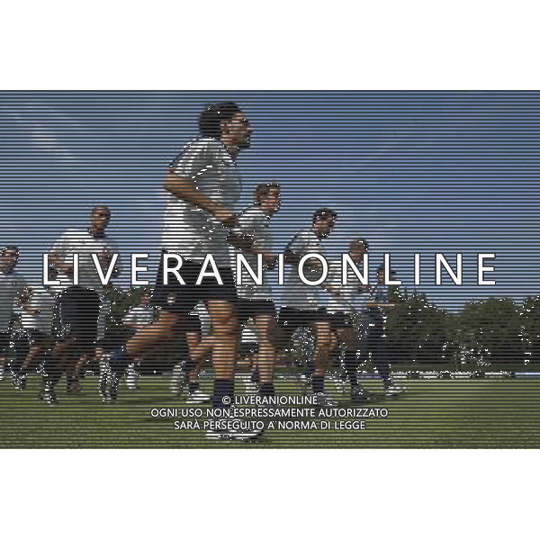 Coverciano (Fi) 02/09/2003 Conferenza Stampa e Allenamento della Nazionale Italiana di calcio Nella foto: Il gruppo in corsa* Ph Gianni Nucci/Aldo Liverani