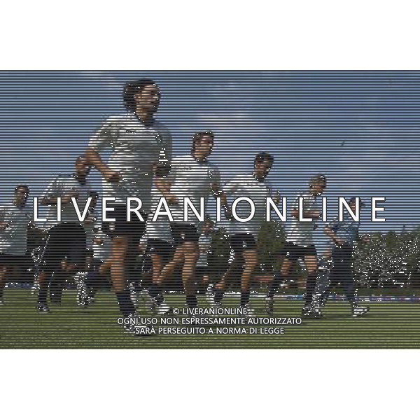 Coverciano (Fi) 02/09/2003 Conferenza Stampa e Allenamento della Nazionale Italiana di calcio Nella foto: Il gruppo in corsa* Ph Gianni Nucci/Aldo Liverani