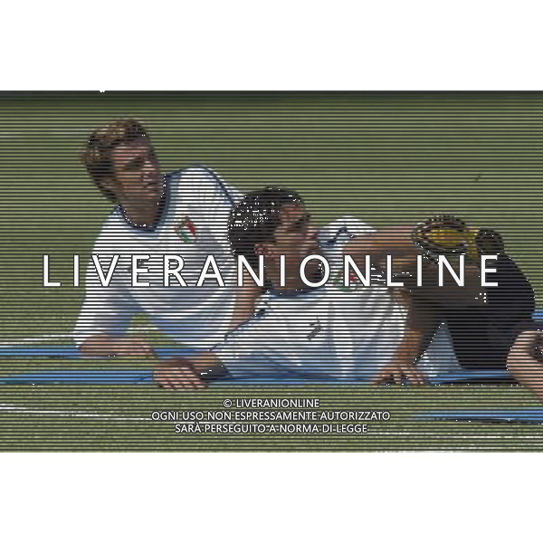 Coverciano (Fi) 02/09/03 Allenamento della Nazionale italiana di Calcio Nella foto: Corradi Bernardo e Oddo Massimo* Ph Gianni Nucci/Aldo Liverani