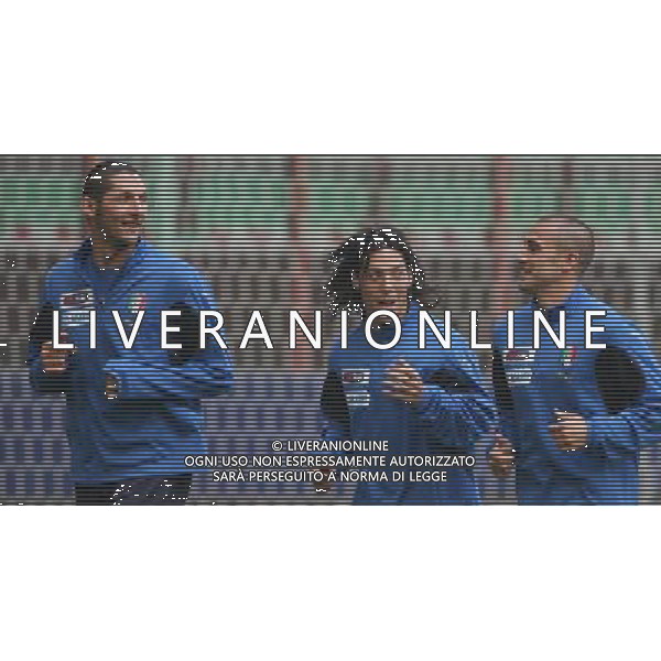 Milano 13/11/2006 stadio G. Meazza raduno nazionale italiana gioco calcio nella foto camoranesi, materazzi e cannavaro ph andry/ag aldo liverani s.a.s.