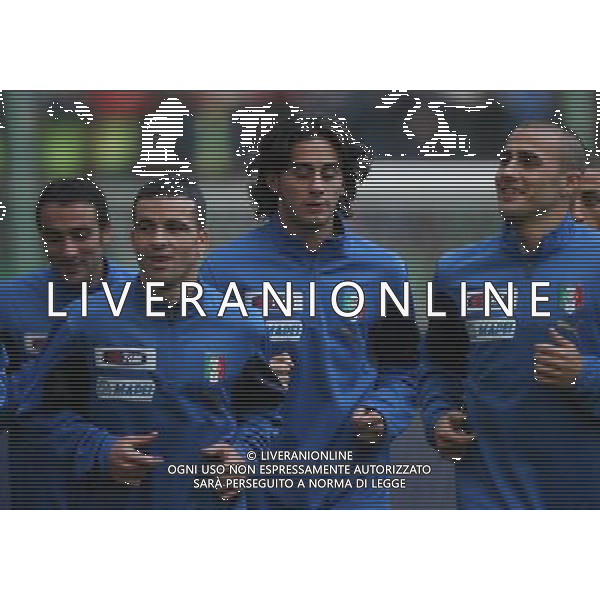 Milano 13/11/2006 stadio G. Meazza raduno nazionale italiana gioco calcio nella foto aquilani, cannavaro, di natale e barone ph andry/ag aldo liverani s.a.s.