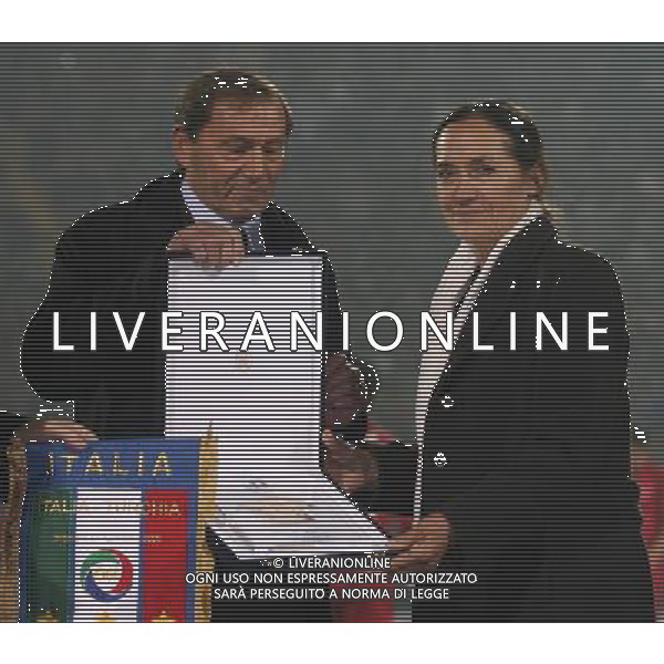 BERGAMO 15/11/2006 AMICHEVOLE ITALIA-TURCHIA NELLA FOTO TARCISIO BURGNICH E SIGNORA FACCHETTI FOTO ANDRY-ALDO LIVERANI