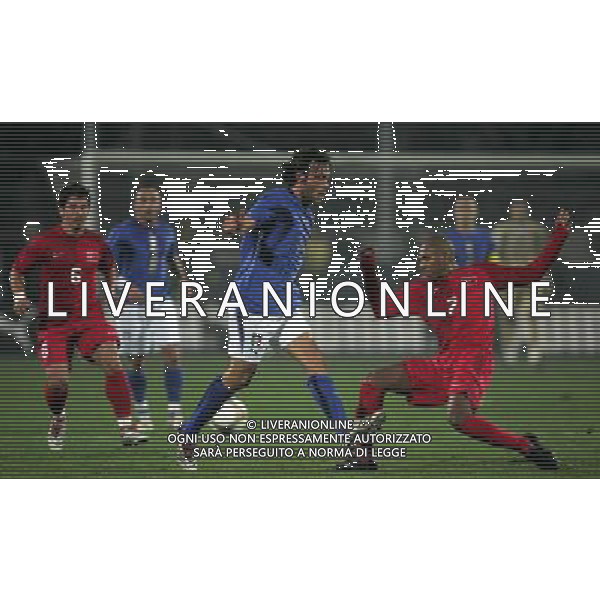 BERGAMO 15/11/2006 AMICHEVOLE ITALIA-TURCHIA NELLA FOTO STEFANO MAURI-EMRE-MEHMET AURELIO FOTO ANDRY-ALDO LIVERANI