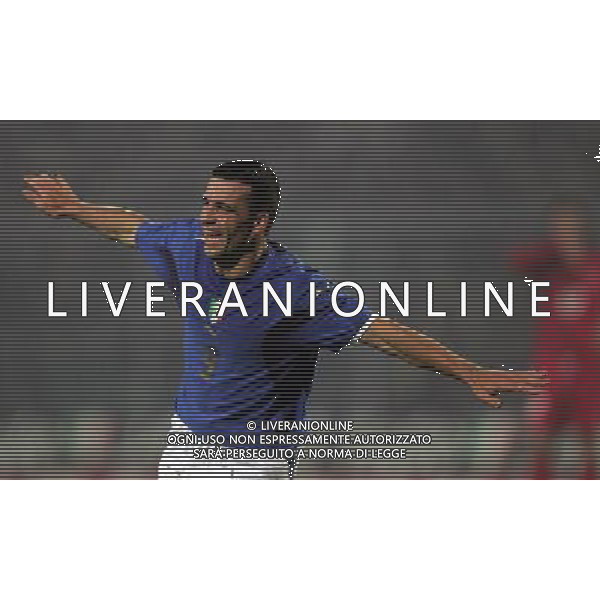 BERGAMO 15/11/2006 AMICHEVOLE ITALIA-TURCHIA NELLA FOTO ESULTANZA ANTONIO DI NATALE FOTO ANDRY-ALDO LIVERANI