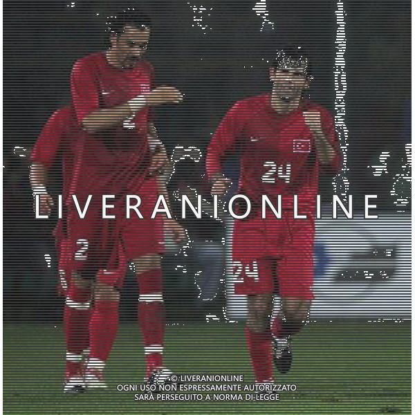 BERGAMO 15/11/2006 AMICHEVOLE ITALIA-TURCHIA NELLA FOTO ESULTANZA TURCHIA FOTO ANDRY-ALDO LIVERANI