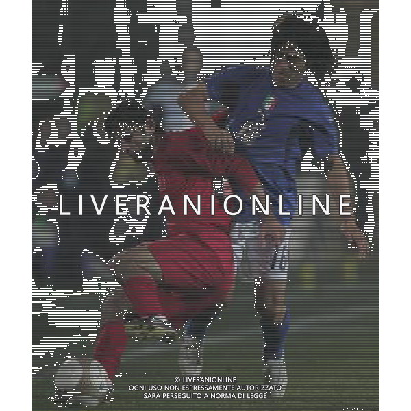 Bergamo 15 novembre 2006 Italia-Turchia amichevole nella foto: Camoranesi Mauro German e Ibrahim Uzulmez foto Andry / Ag. Aldo Liverani