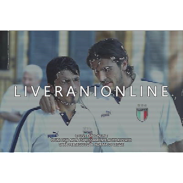 Coverciano (Fi) 02/09/03 Allenamento della Nazionale italiana di Calcio Nella foto: Gattuso Gennaro e Buffon Gianluigi* Ph Gianni Nucci/Aldo Liverani