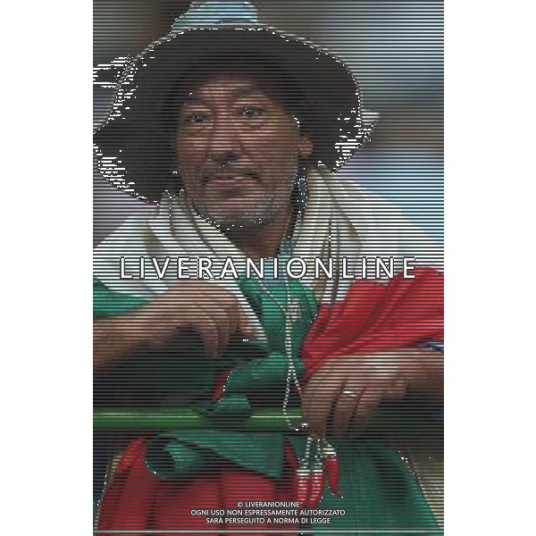 MILANO STADIO MEAZZA DI SAN SIRO 06/09/2003 ITALIA-GALLES QUALIFICAZIONI EURO 2004 NELLA FOTO UN CURIOSO TIFOSO DELL\'ITALIA* FOTO ALDO LIVERANI