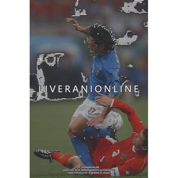 MILANO STADIO MEAZZA DI SAN SIRO 06/09/2003 ITALIA-GALLES QUALIFICAZIONI EURO 2004 NELLA FOTO MAURO CAMORANESI E SPEED* FOTO ALDO LIVERANI