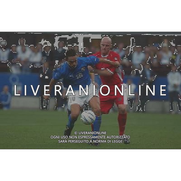 MILANO STADIO MEAZZA DI SAN SIRO 06/09/2003 ITALIA-GALLES QUALIFICAZIONI EURO 2004 NELLA FOTO FILIPPO INZAGHI E PAGE* FOTO ALDO LIVERANI