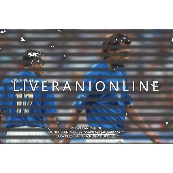 MILANO STADIO MEAZZA DI SAN SIRO 06/09/2003 ITALIA-GALLES QUALIFICAZIONI EURO 2004 NELLA FOTO FILIPPO INZAGHI E VIERI CHRISTIAN* FOTO ALDO LIVERANI