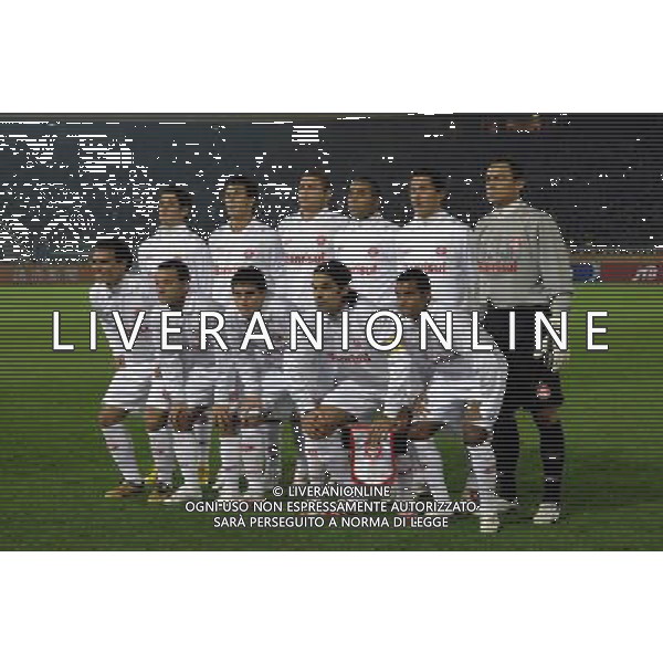 internacional final joy group sport club internacional- barcelona 1-0 final match 7 yokohama international stadium 17 dec 2006 nella foto sport club intenacional team alexander pato indio edinho wellington fabiano eller clemer ceara iarley alex fernandao