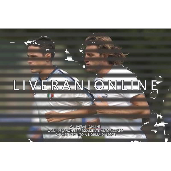 APPIANO GENTILE (CO) 07/06/2003 ALLENAMENTO NAZIONALE ITALIANA CALCIO nella foto FILIPPO INZAGHI E VIERI CHRISTIAN* foto Marco Luzzani/Agenzia Aldo LiverNI
