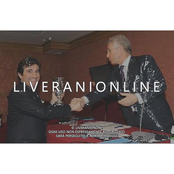 Milano 18 dicembre 2006 Hotel Principe di Savoia Assemblea Lega Calcio e premiazioni trofei 2005/2006 nella foto: matarrese antonio e cairo urbano foto Luzzani / Ag. Aldo Liverani