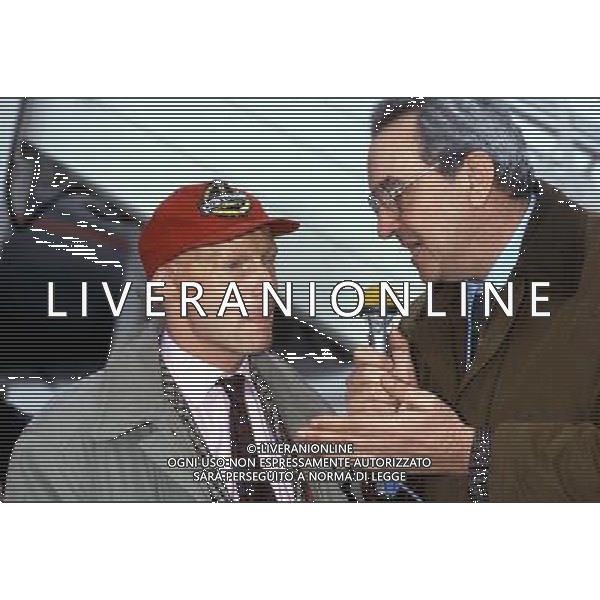 nella foto niki lauda e bruno pizzul 1990 ph archivio giovanni liverani/ag aldo liverani s.a.s.