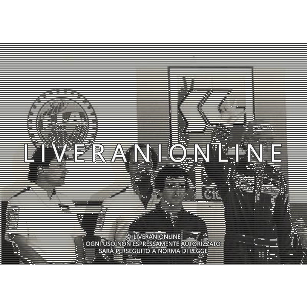 ARCHIVIO GIOVANNI LIVERANI 1984 NELLA FOTO NIKI LAUDA CON JOHN BARNARD RON DENIS-ALAIN PROST AGENZIA ALDO LIVERANI
