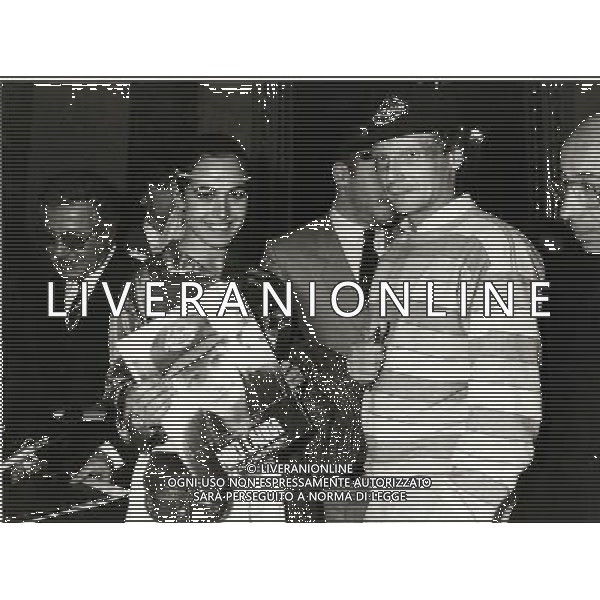 ARCHIVIO GIOVANNI LIVERANI NELLA FOTO NIKI LAUDA CON BARBARA D\'URSO AGENZIA ALDO LIVERANI