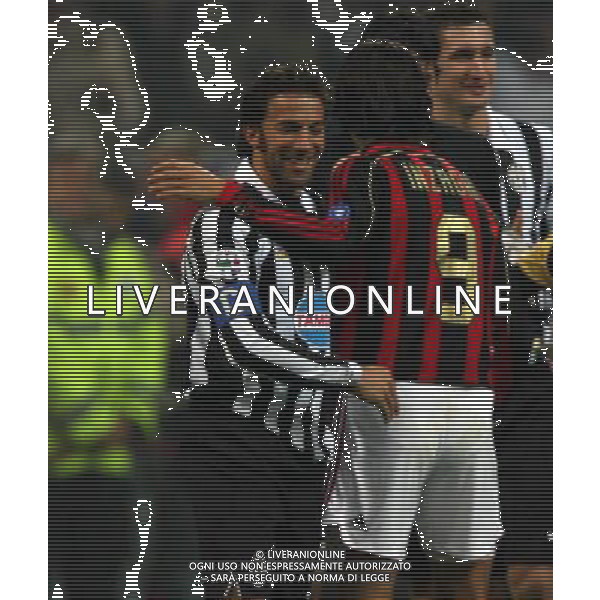 Milan - Juventus Trofeo Berlusconi 06/01/2007 nella foto Alessandro del Piero con Filippo Inzaghi ph Aldo Liverani